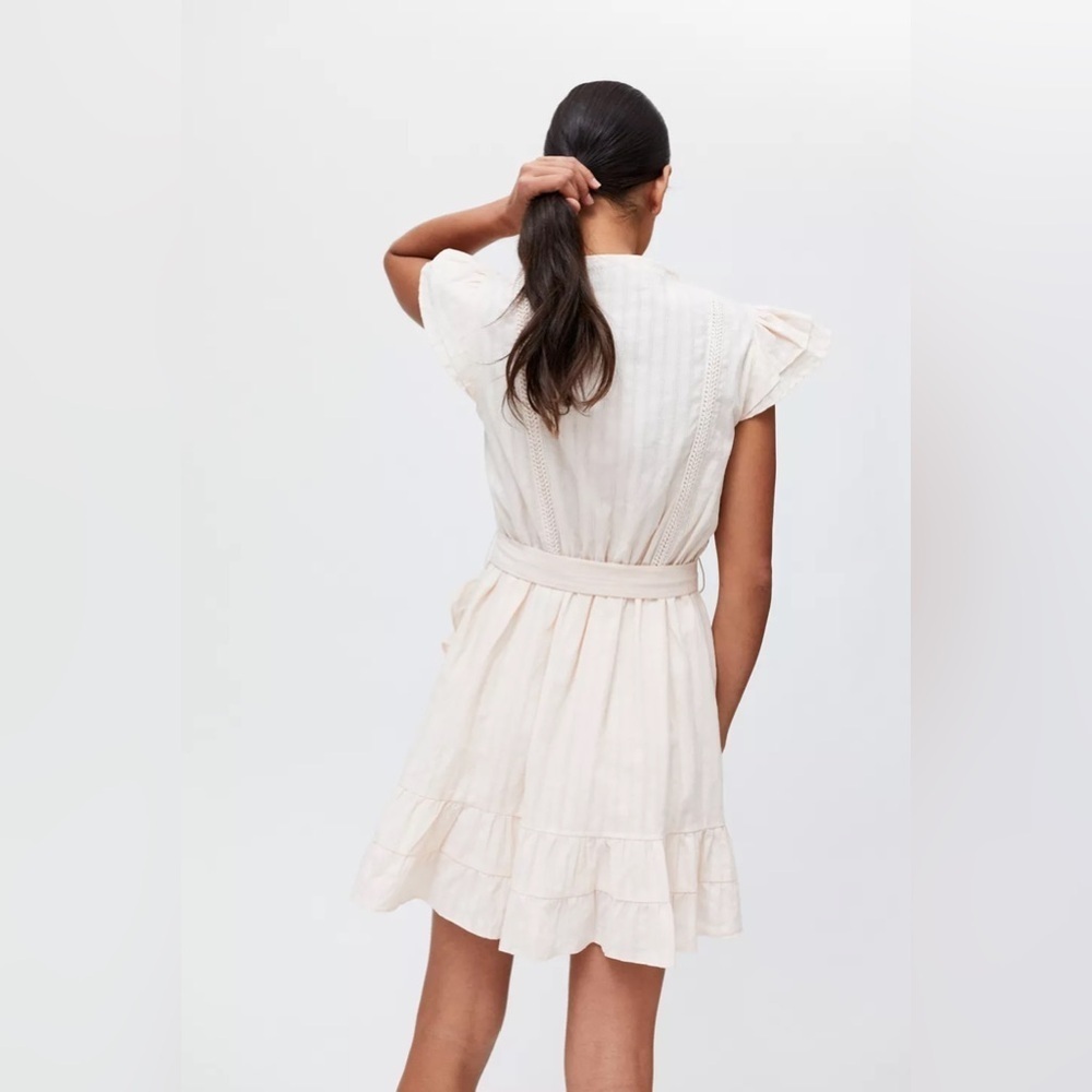 MINKPINK Pink Flutter Sleeve Sundress MINKPINK Kelsey Mini Wrap Dress - Picture 5 of 11